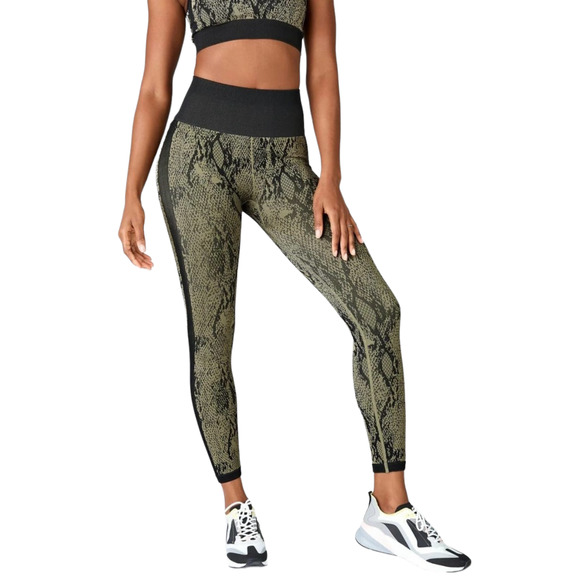 Fabletics Pants - Fabletics Snakeskin Printed Seamless 7/8 Leggings Sz S High Waisted Green Black